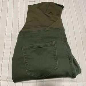 Isabel Maternity Green Moto Skinny Jeans